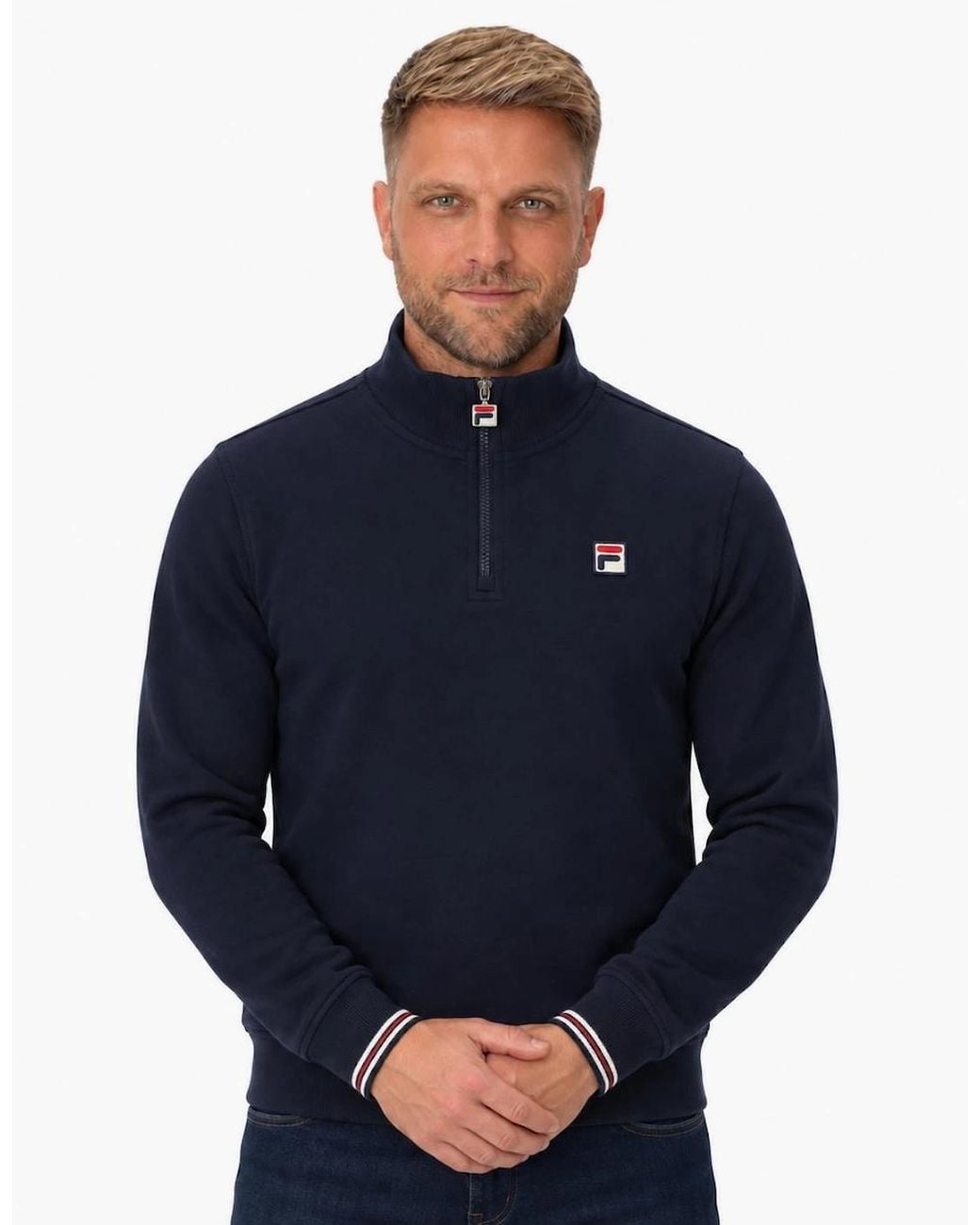 Fila Blue Ramy 1/4 Zip Sweatshirt for men