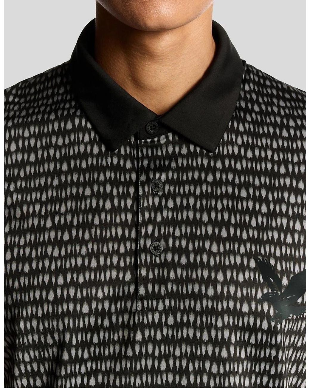 Lyle & Scott Black Collared Neck Short Sleeve Polo Shirt for men