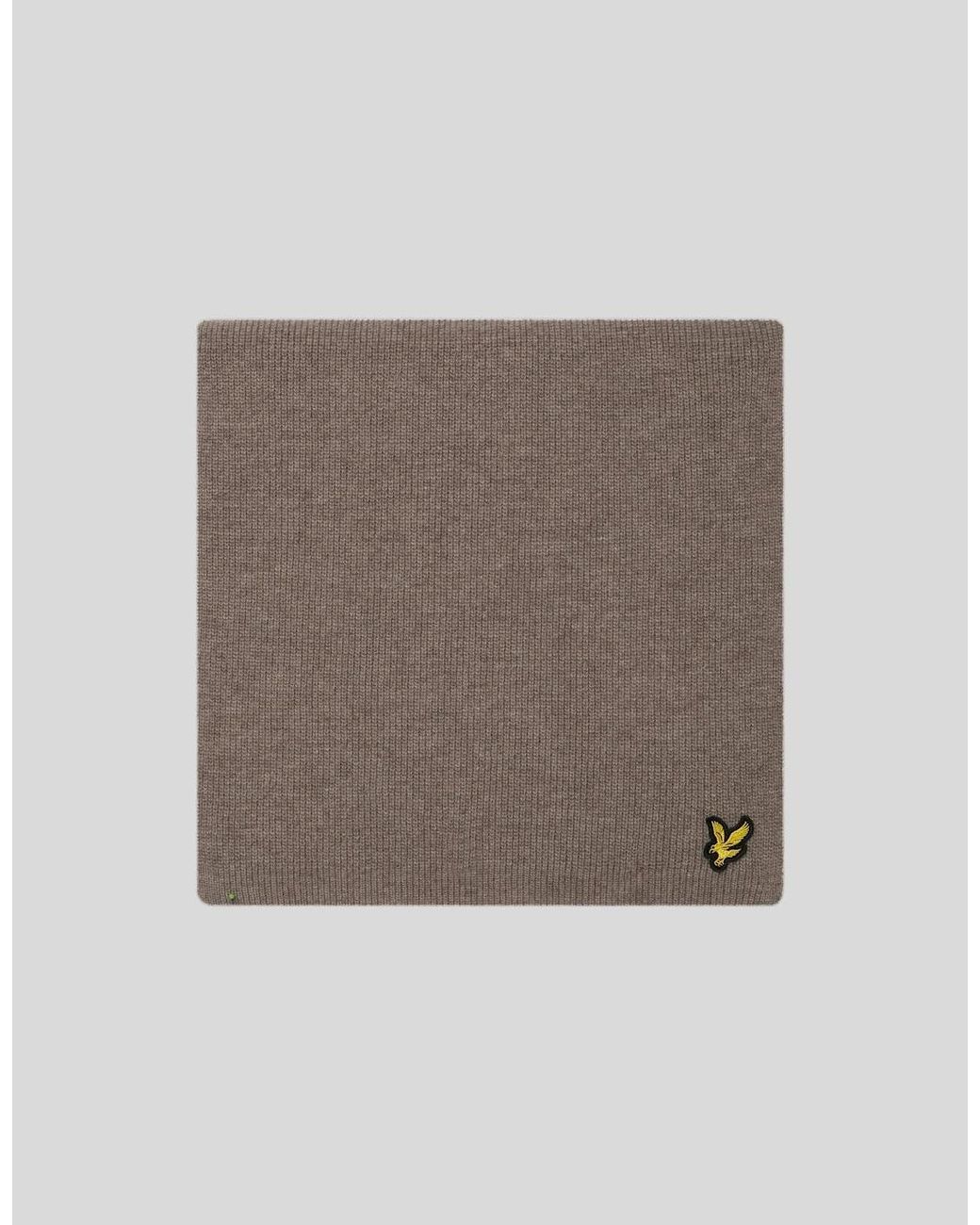 Lyle & Scott Gray Lambswool Blend Ribbed Scarf for men