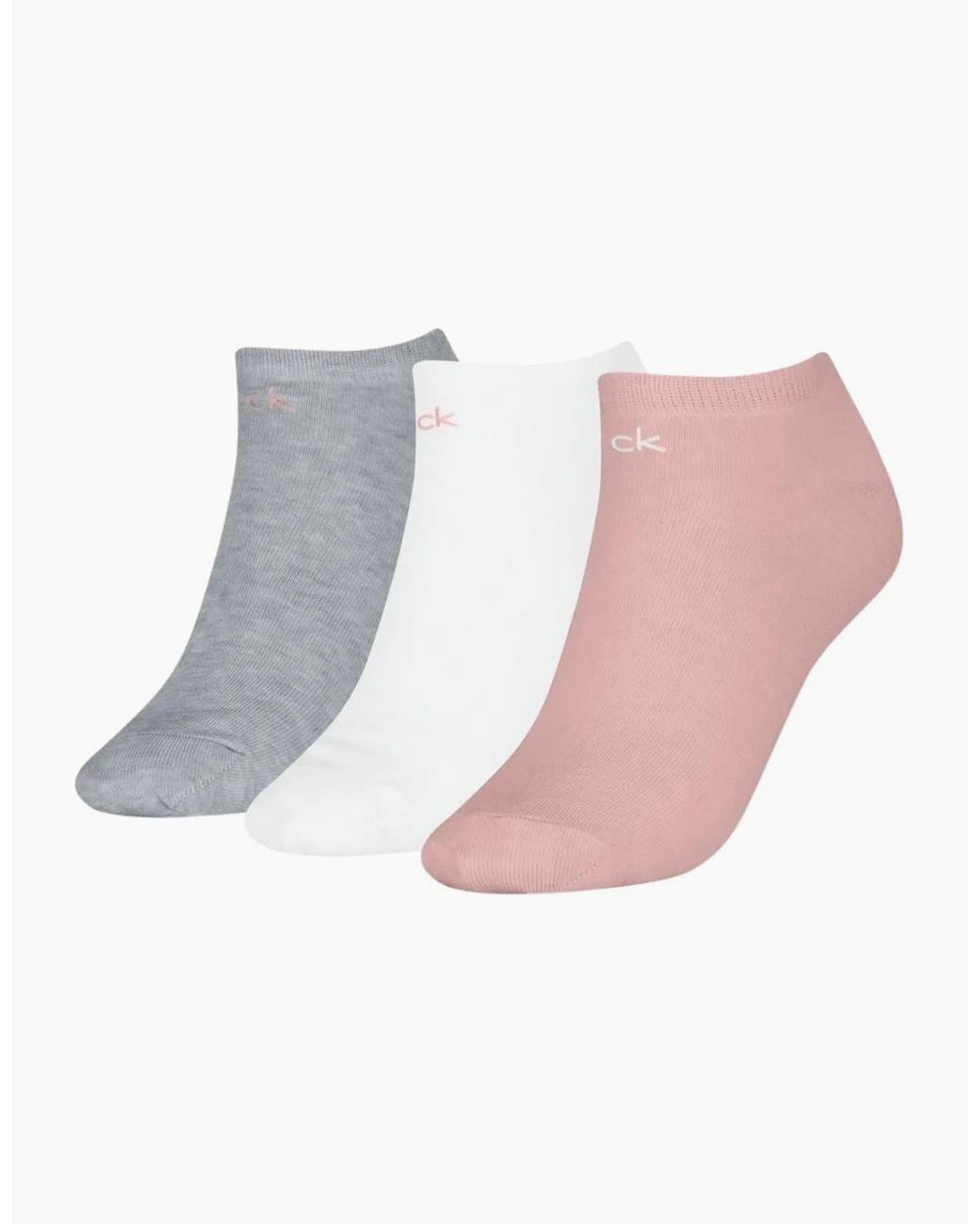 Calvin Klein Pink 3-Pack Classic Logo Trainer Socks