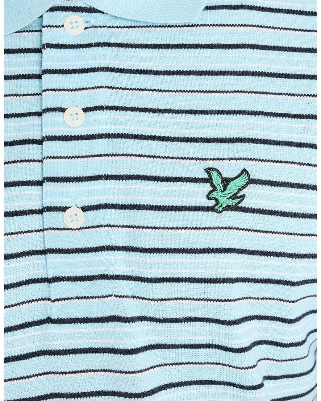 Lyle & Scott Blue Eagle Striped Polo Shirt for men