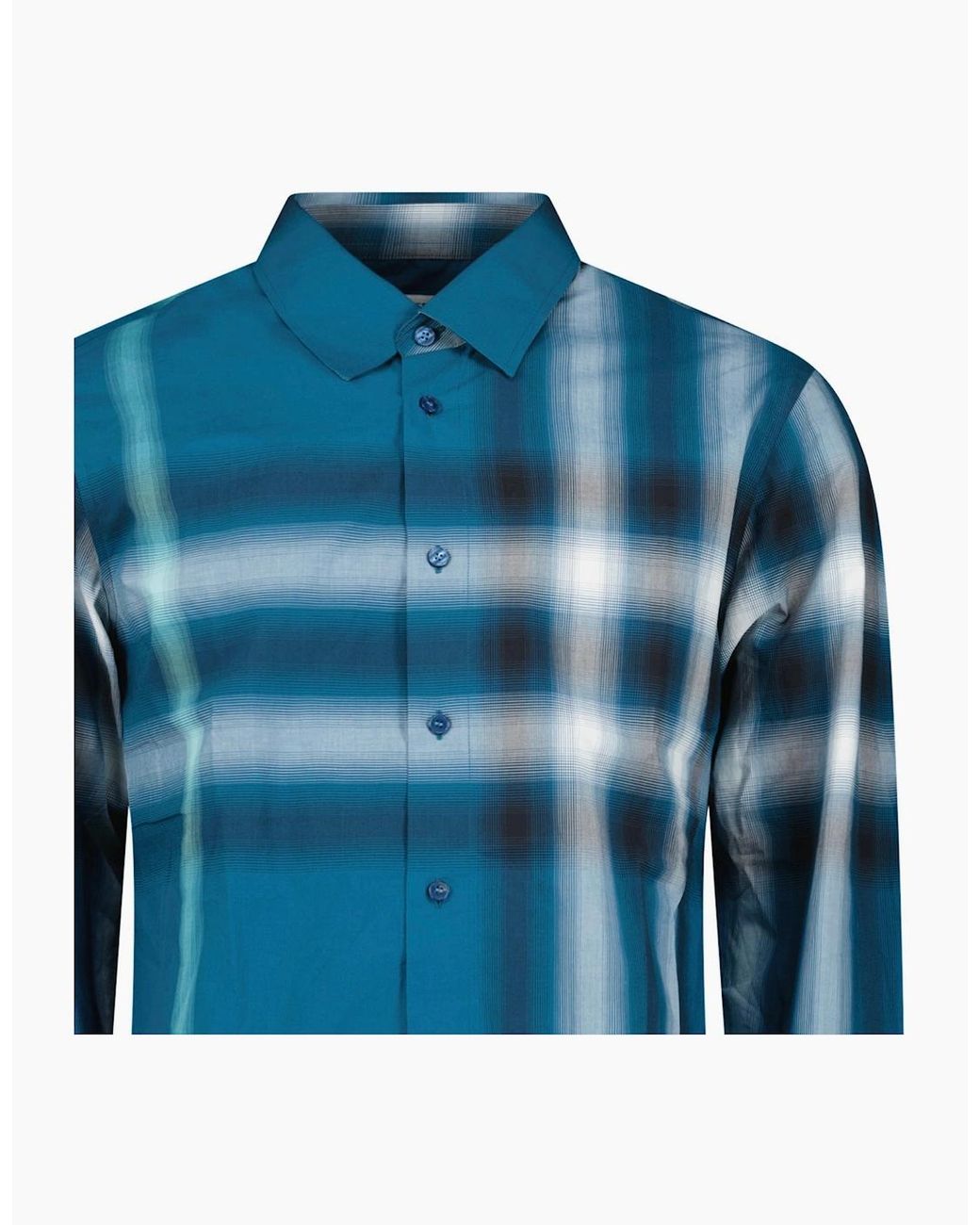 Burberry Blue Claverdon Maxi Check Cotton Shirt for men