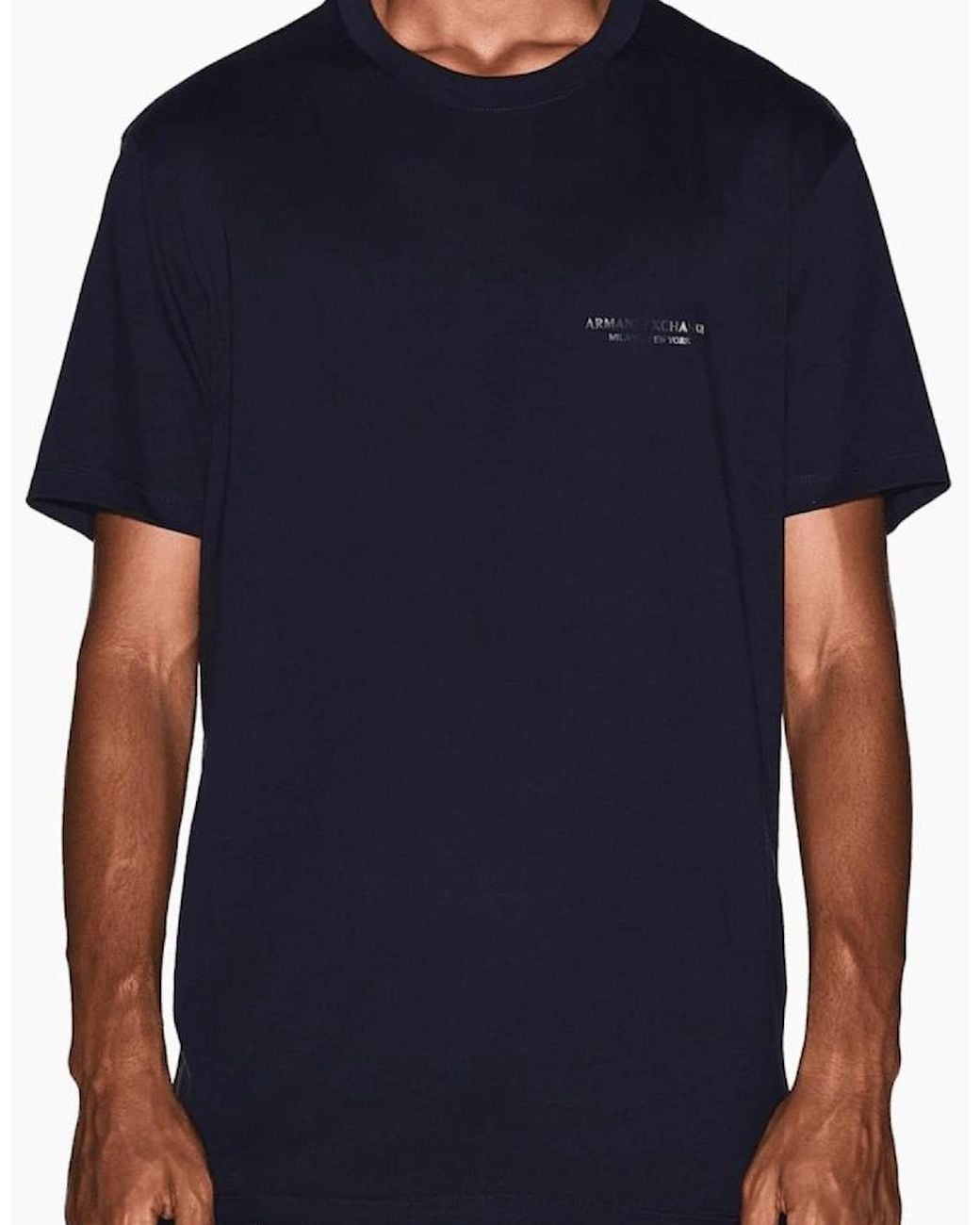 ARMANI EXCHANGE Blue Cotton Milano/New York Regular Fit T-Shirt for men