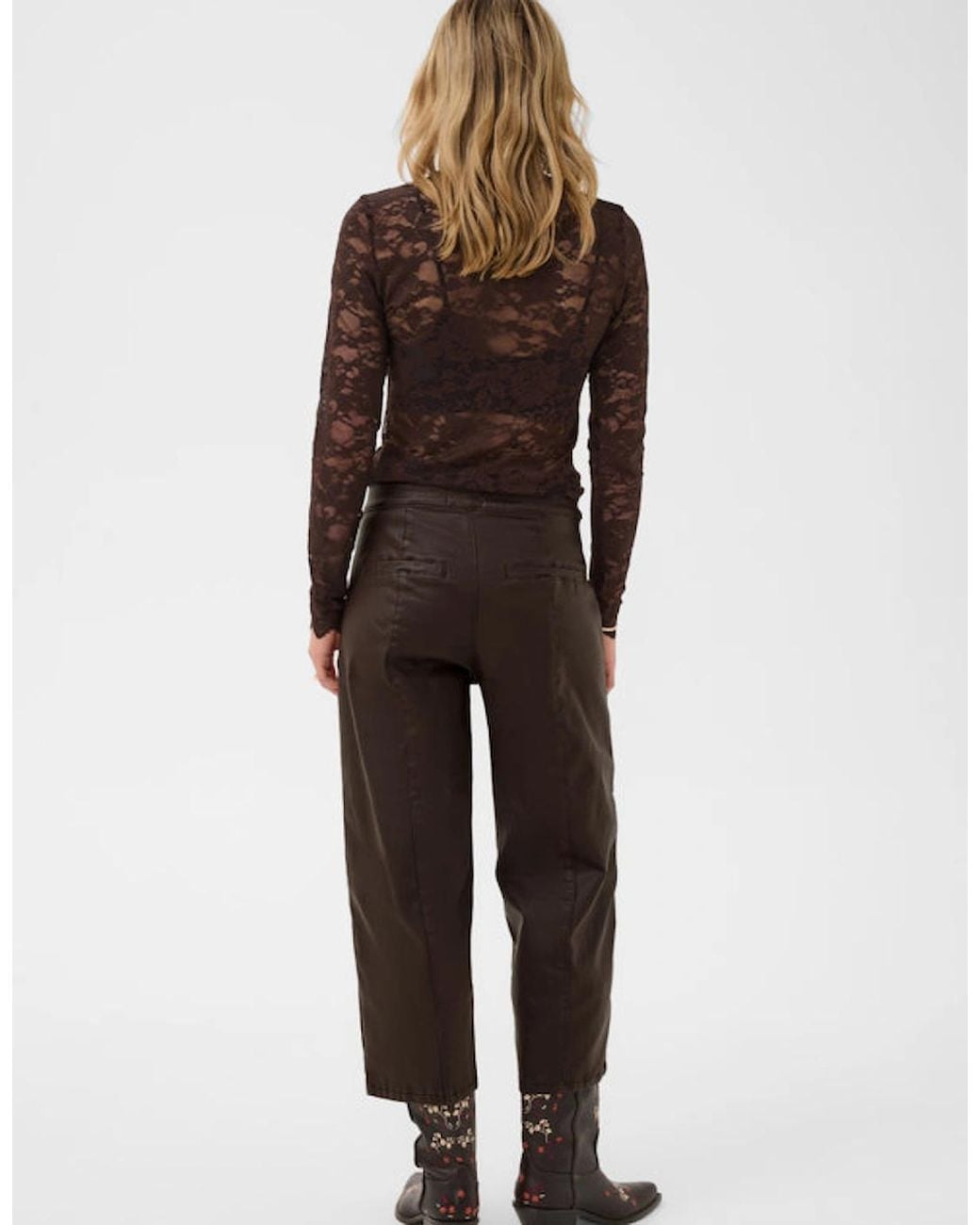 Cream Brown Winni Ankle Pant Chocolate
