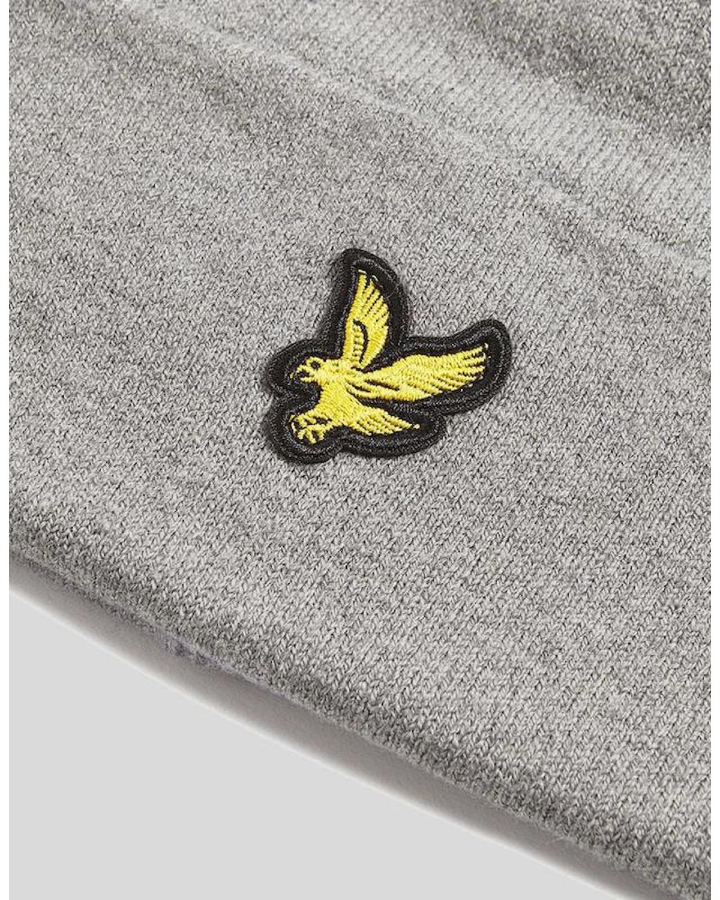 Lyle & Scott Gray Merino Wool Blend Beanie for men