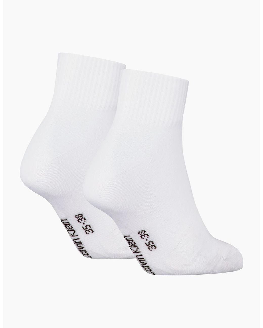 Calvin Klein White 2 Pack Logo Trainer Ankle Socks