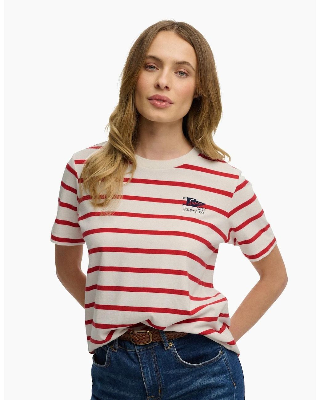 Superdry Red Heritage Hamptons Short Sleeve T-Shirt