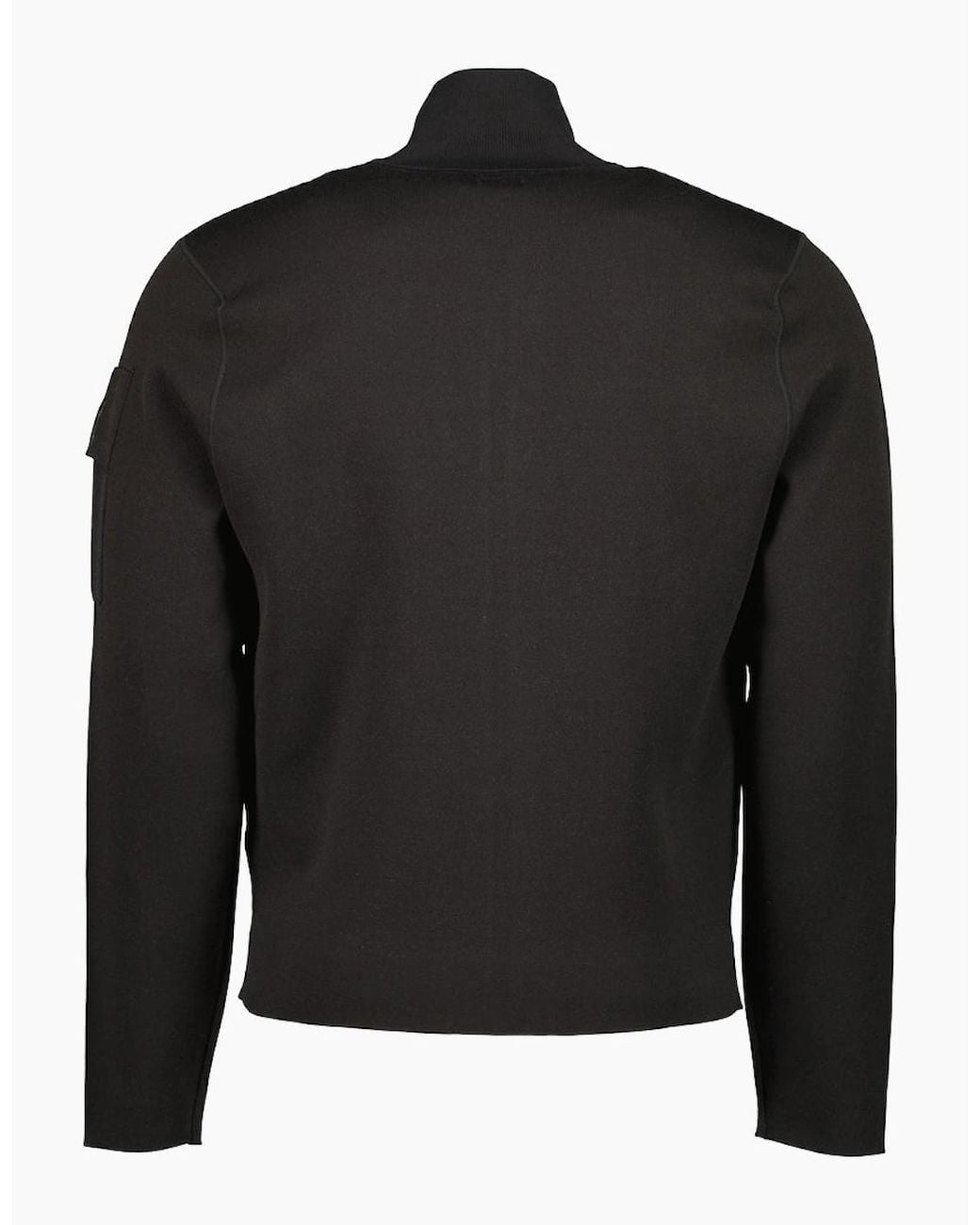 C P Company Black Metropolis Cotton/Nylon Zipped Cardigan for men