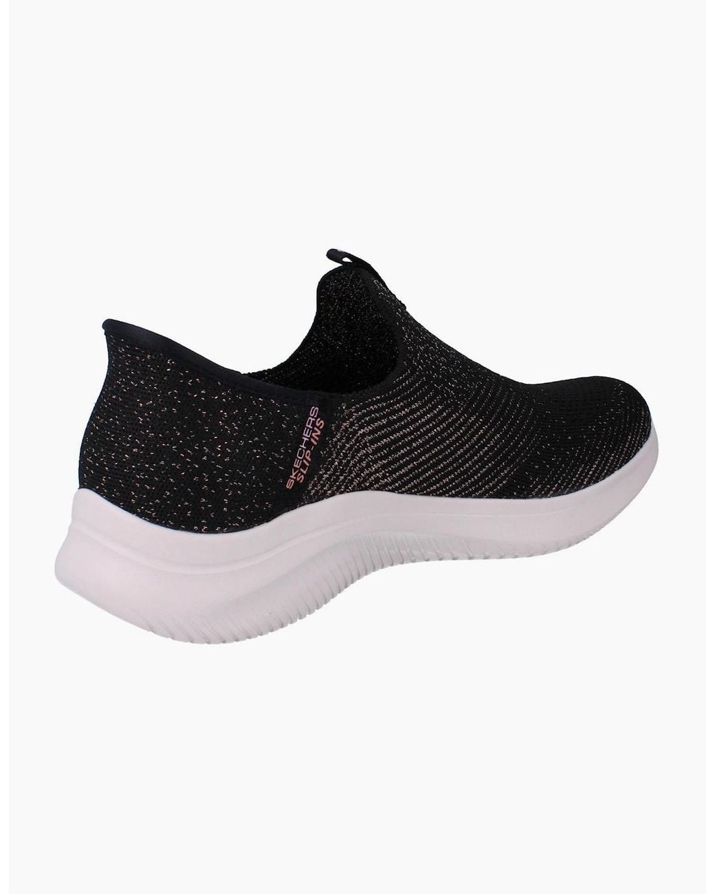 Skechers Black Hands Free Slip-Ins Ultra Flex 4.0 Midnight Sparkle Shoes 150805 Trainers Bkrg