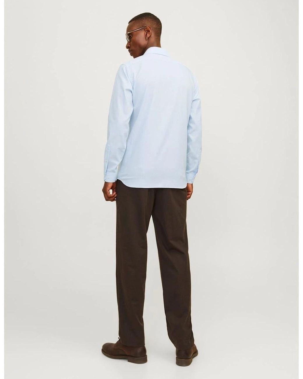 Jack & Jones White Parker Regular Fit Long Sleeve Cuff Shirt for men