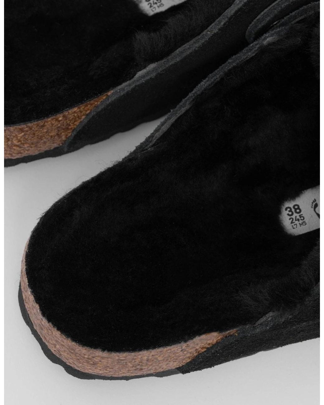 Birkenstock Boston Black Vl Sheepskin Clogs