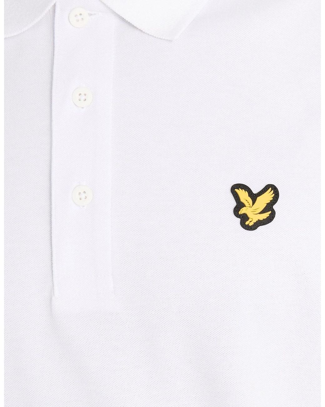Lyle & Scott White Technical Long Sleeve Polo Shirt for men