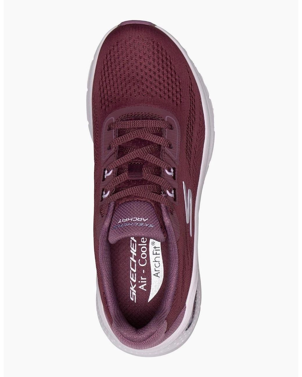 Skechers Purple Arch Fit 3.0 Easy Flow Textile Burgundy Trainers