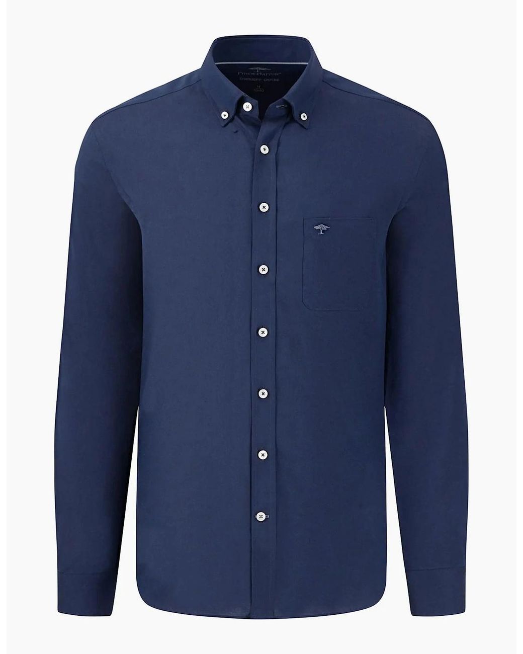 Fynch-Hatton Blue Fynch-Hatton Oxford Long Sleeve Shirt for men