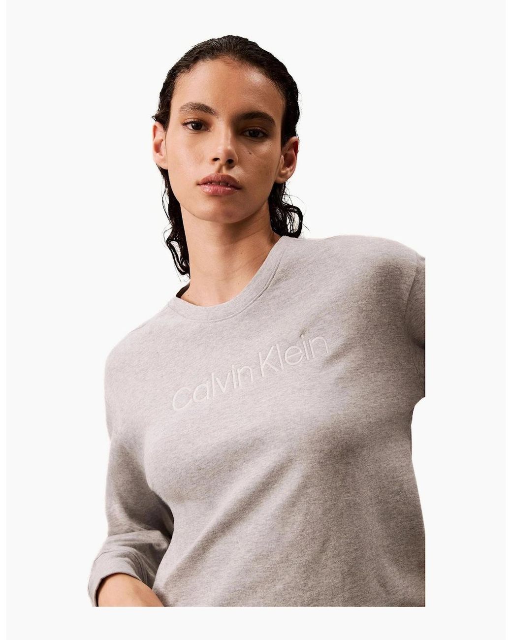Calvin Klein Gray Modern Terry Sweatshirt, Heather