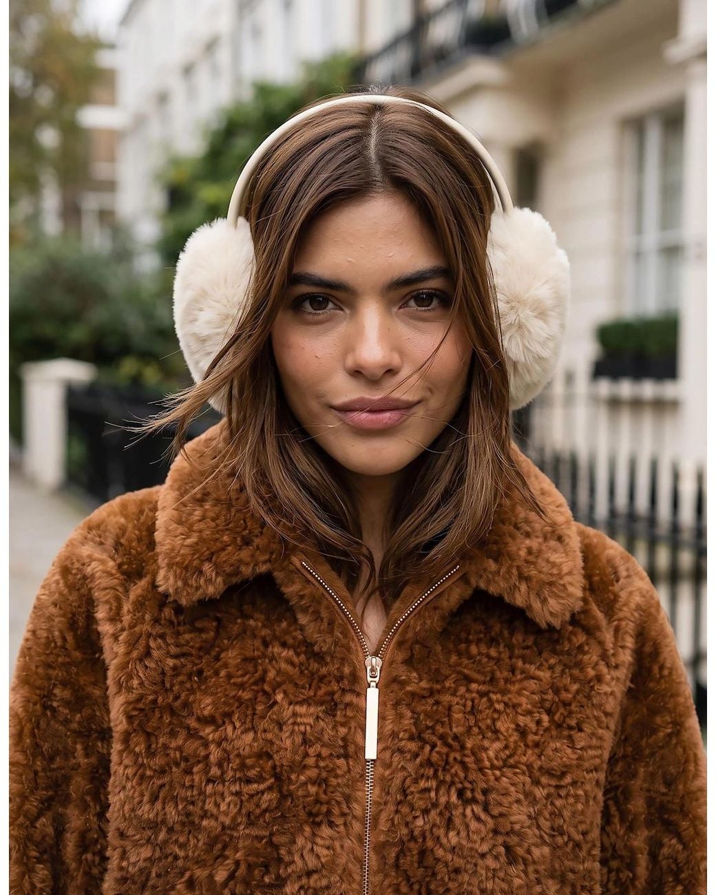 Nooki Design Brown Otis Faux Fur Bomber Jacket