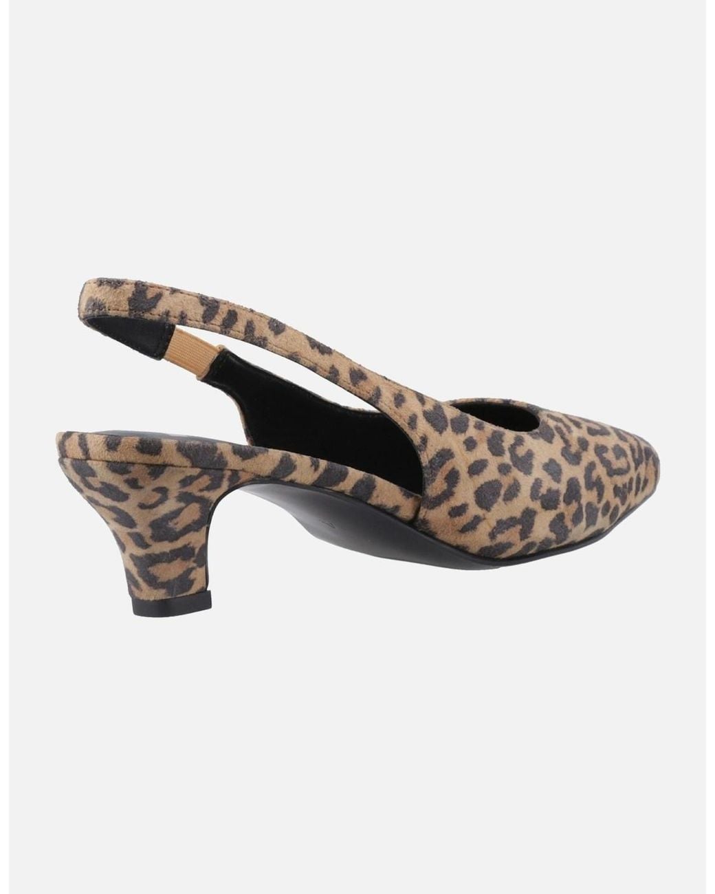 Hush Puppies Brown Nahla Leather Leopard Pointy Slingback Heels