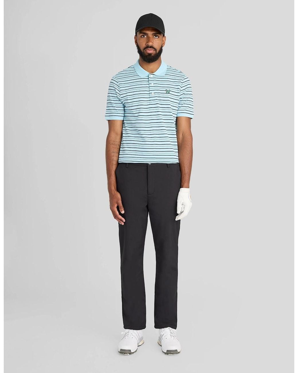 Lyle & Scott Blue Eagle Striped Polo Shirt for men