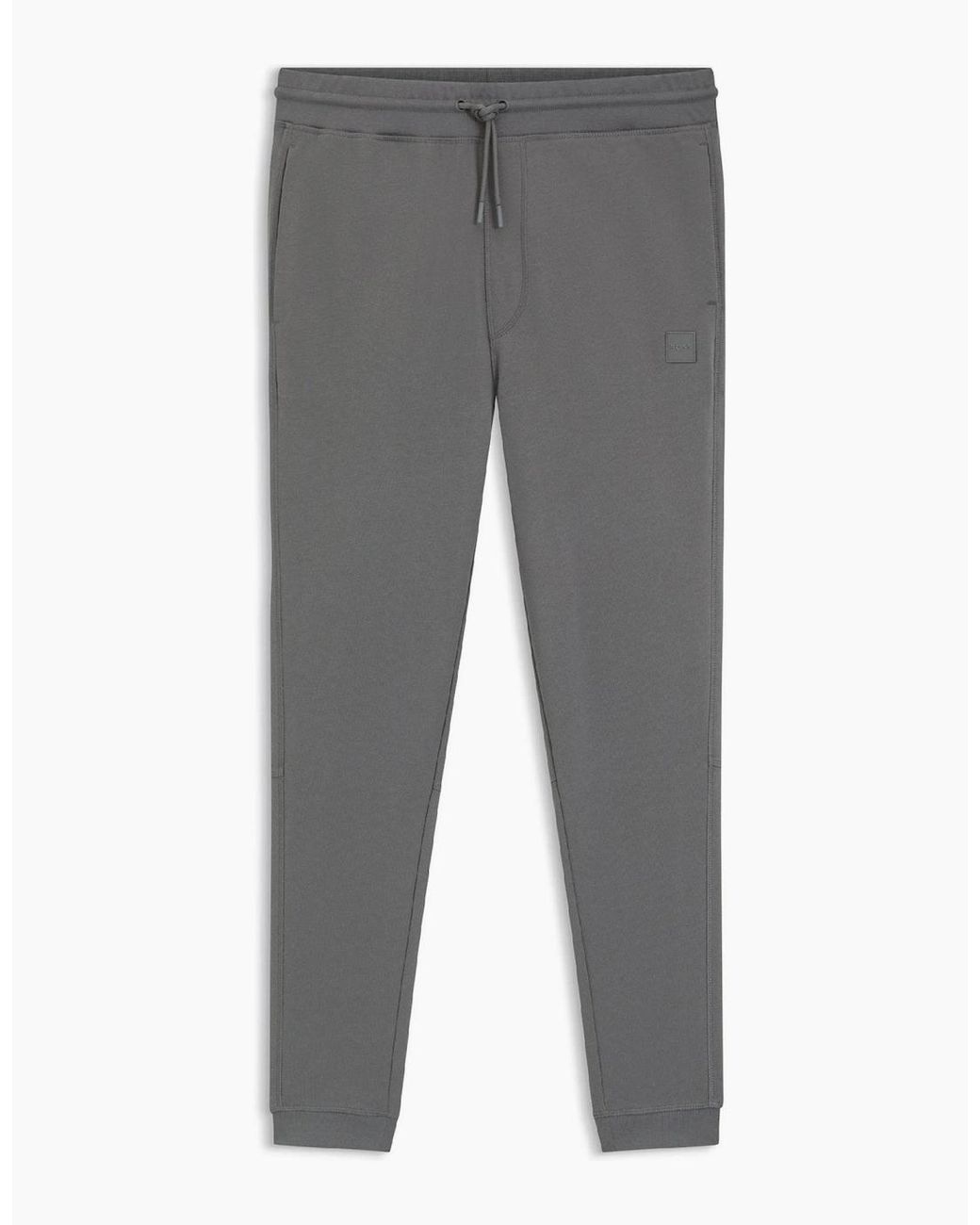 Boss Gray Sestart Solid Patterned Slim Joggers for men