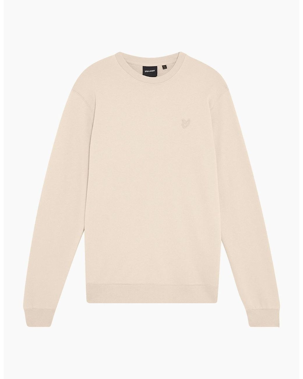 Lyle & Scott White Lyle & Scott Tonal Superfine Crew Neck Sweat for men