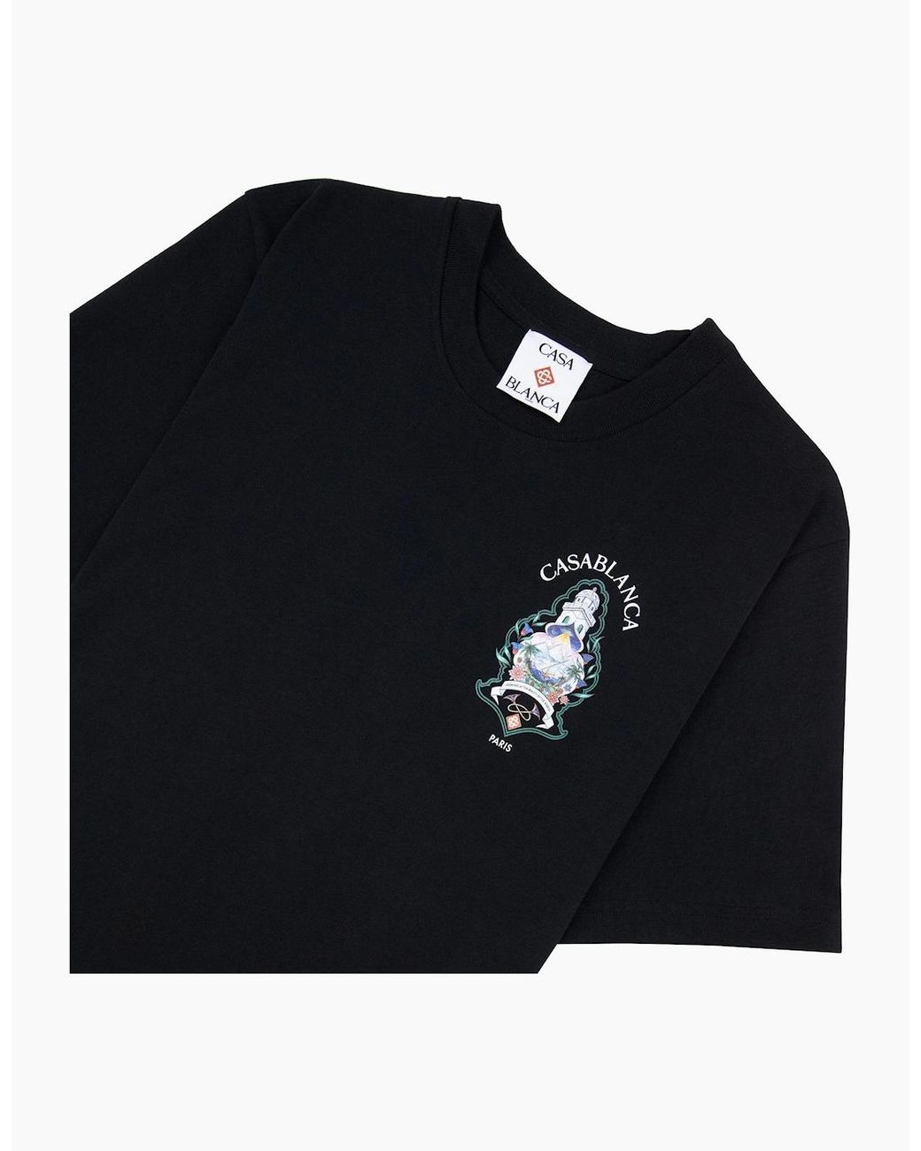 Casablanca Black Hotel Emblem Short Sleeve T-Shirt for men
