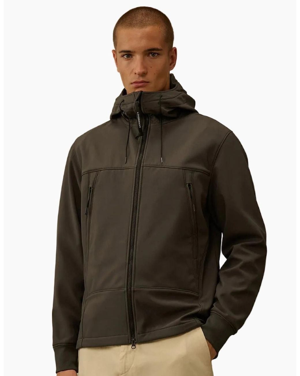C P Company Black Shell-R Goggle Jacket for men