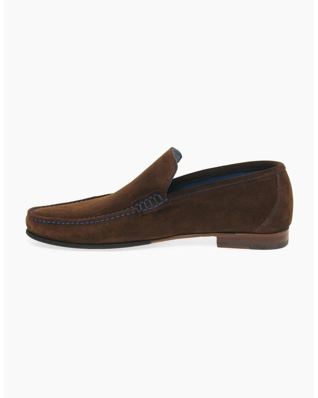 Loake Brown Nicholson Suede Moccasin Shoes for men