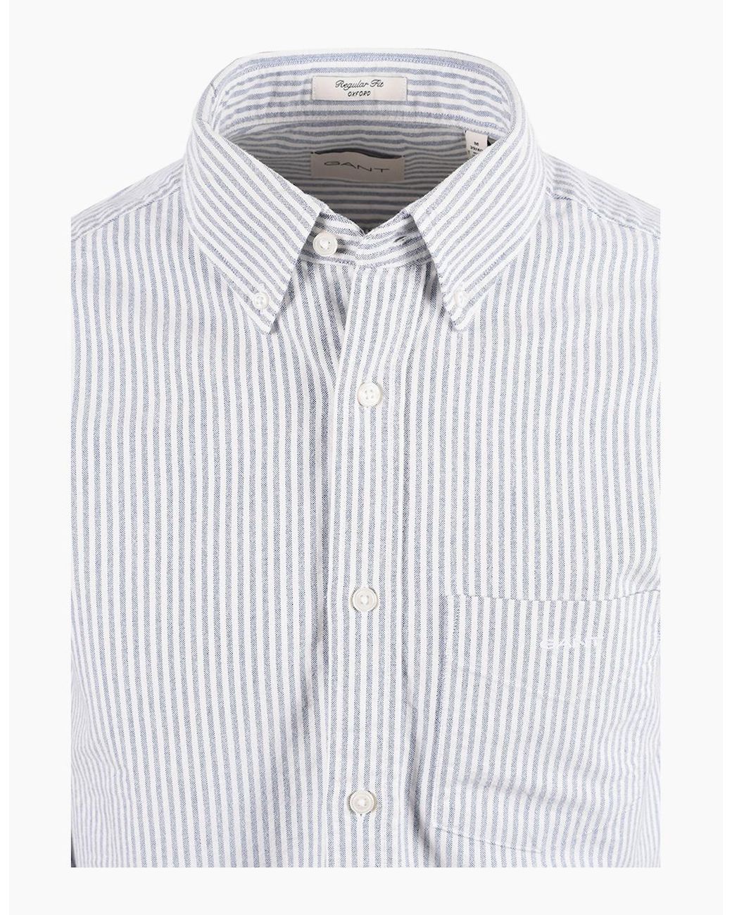 Gant Blue Reg Fit Brushed Oxford Stripe Shirt Crisp for men