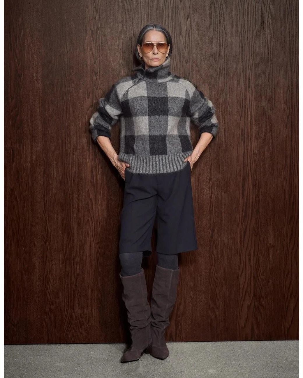 Mos Mosh Gray Maija Check Knit
