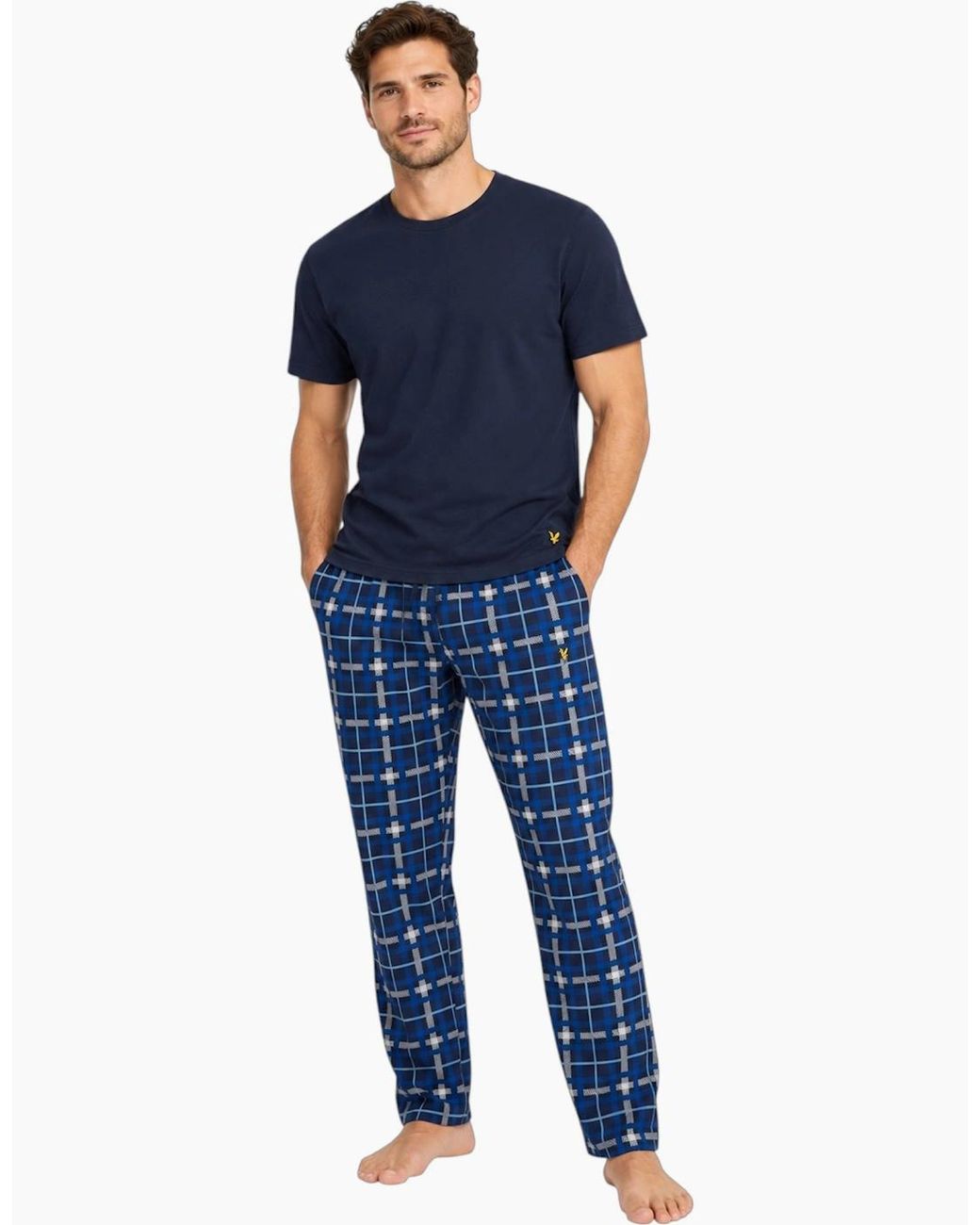 Lyle & Scott Blue Lyle & Scott Cotton Pajamas Set for men