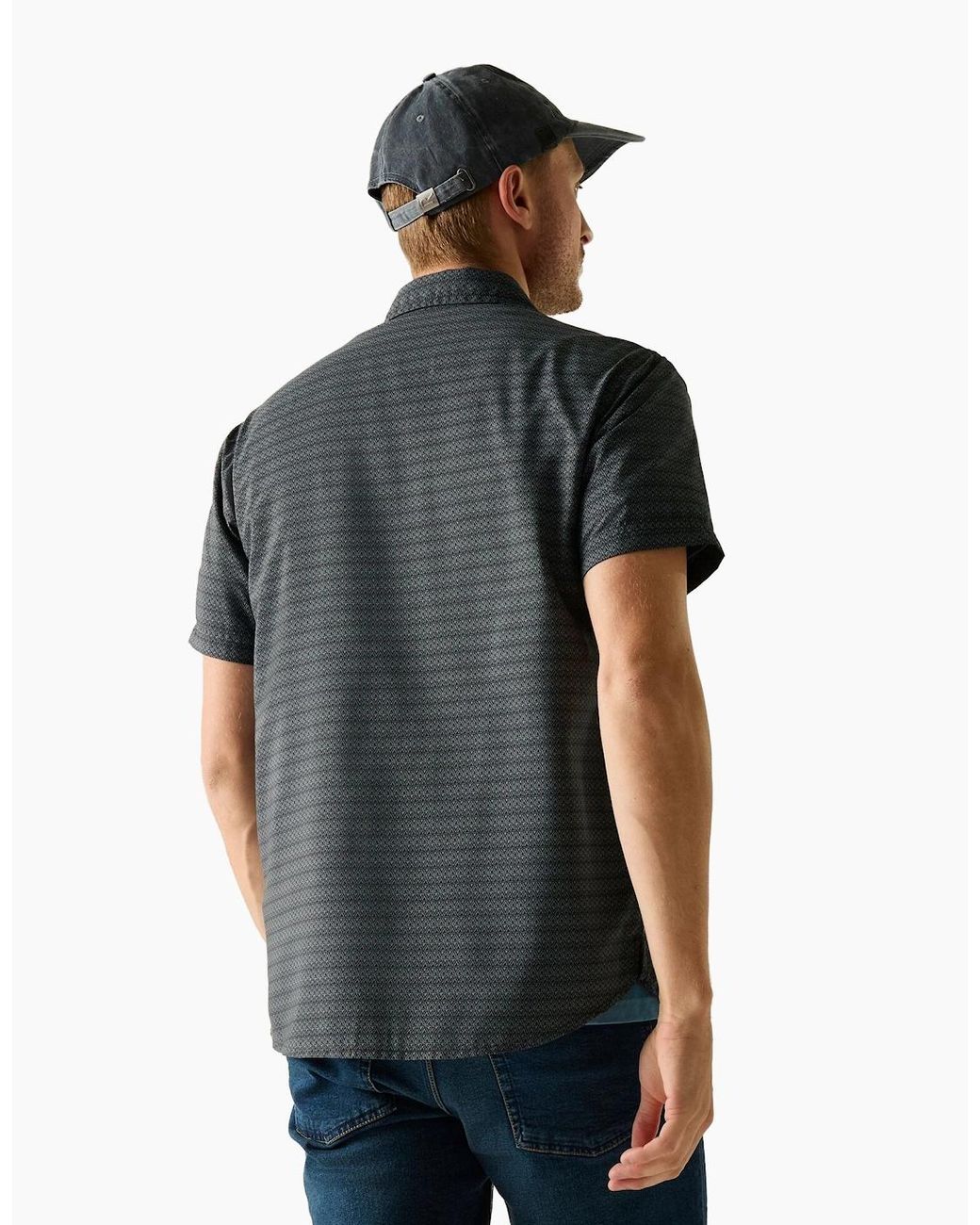 Regatta Black Mindano Triangle Short-Sleeved Shirt for men