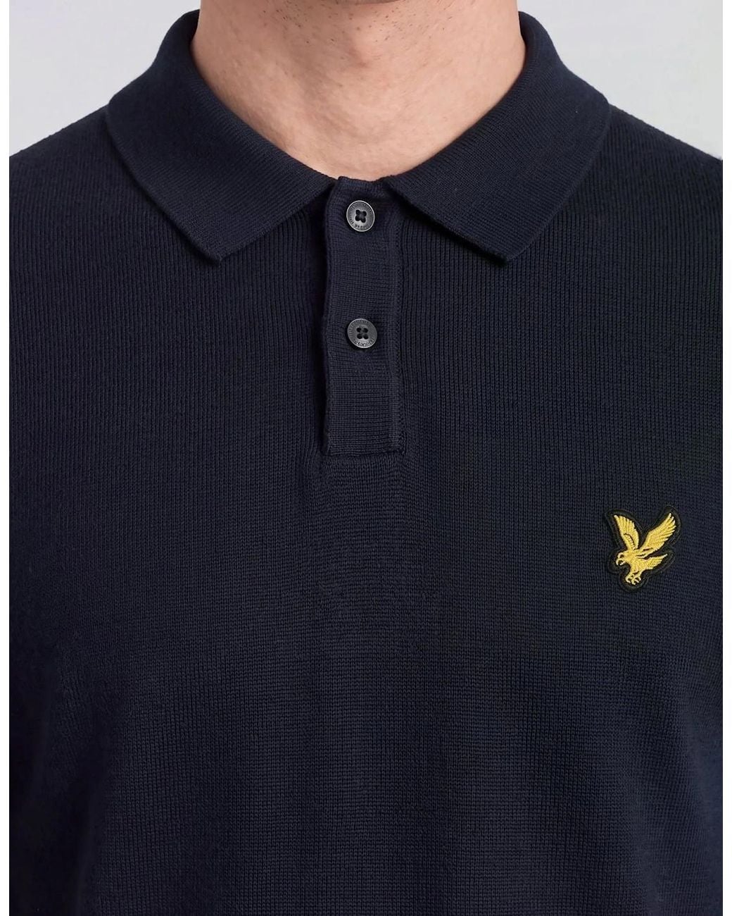 Lyle & Scott Black Lyle & Scott Archive Knitted Polo for men