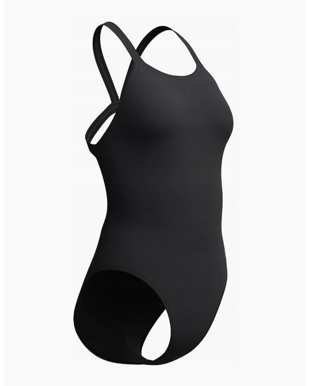 Speedo Black Ladies Solid Endurasoft Leaderback One Piece Swimsuit
