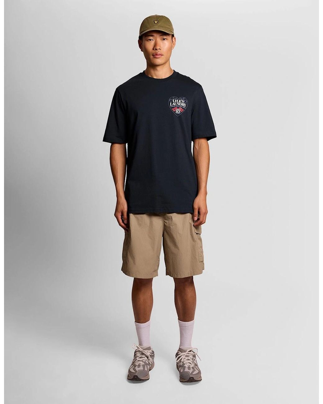 Lyle & Scott Blue Chest Graphic T-Shirt for men