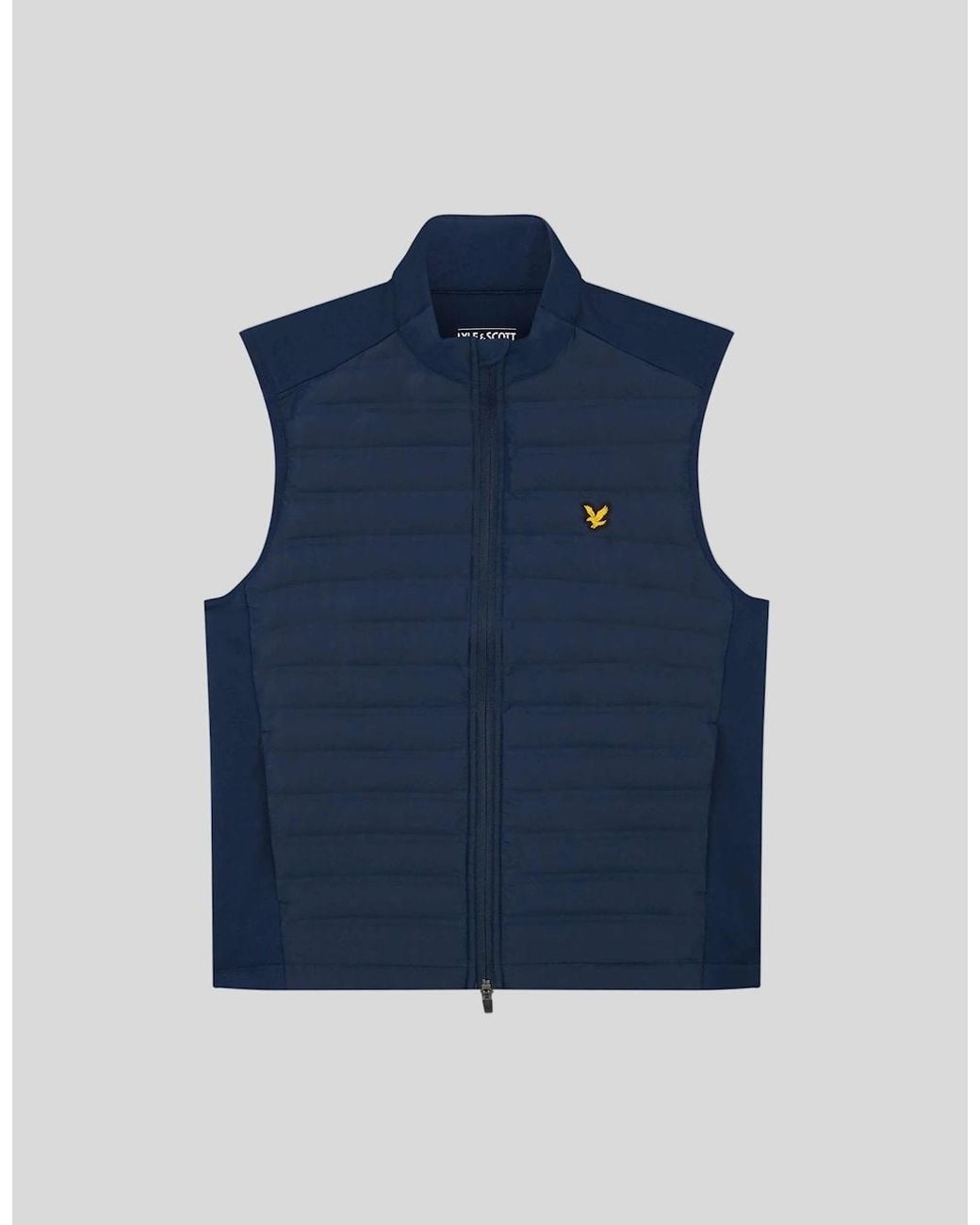 Lyle & Scott Blue Hybrid Quilted Gilet for men