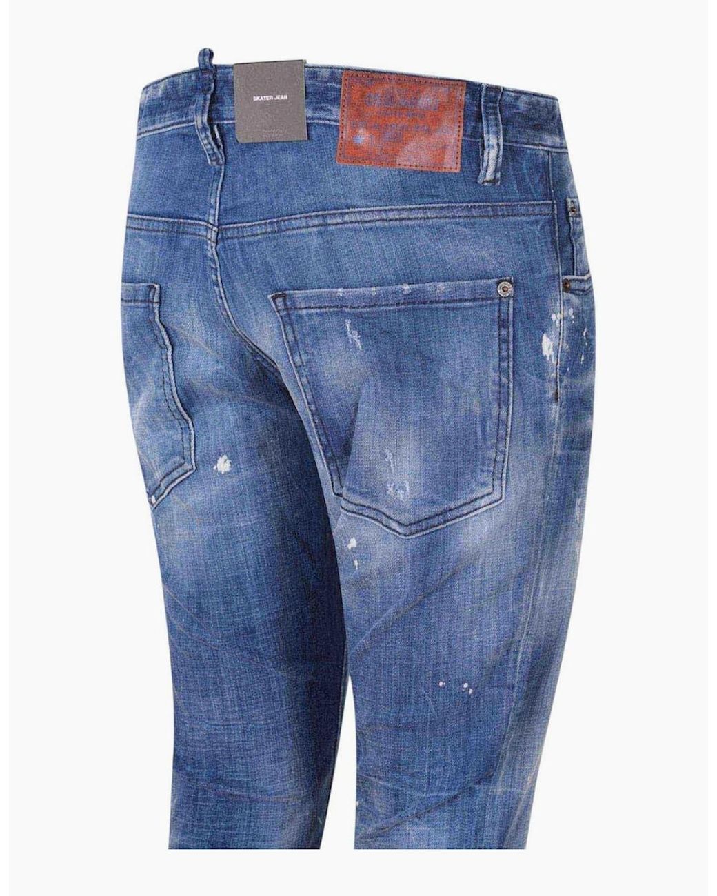DSquared² Blue Filo Wash Skater Light Jeans for men