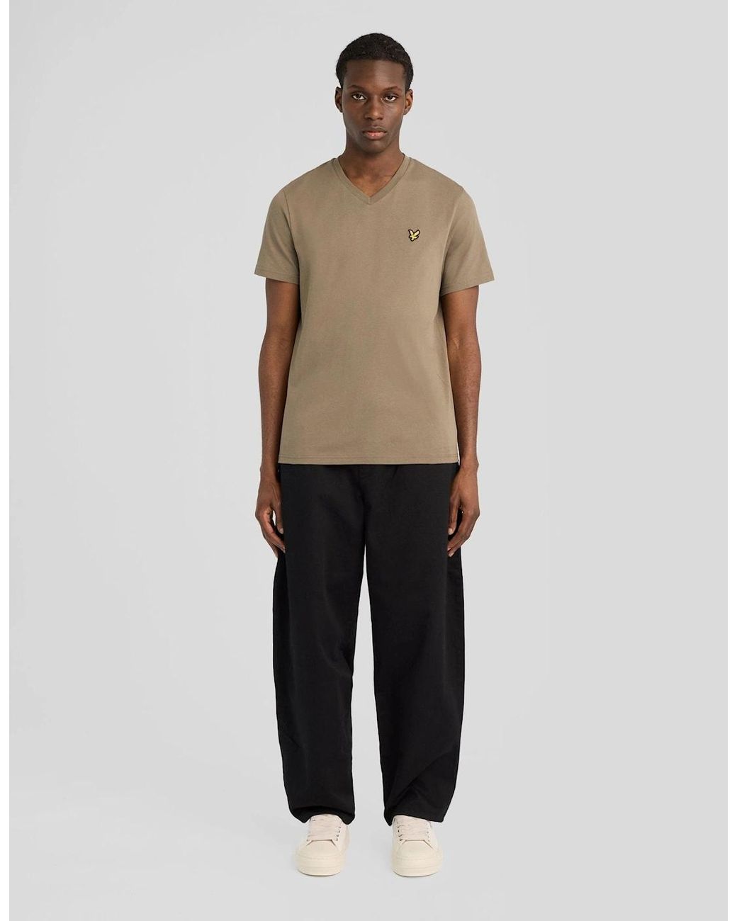 Lyle & Scott Natural Cotton V-Neck T-Shirt for men