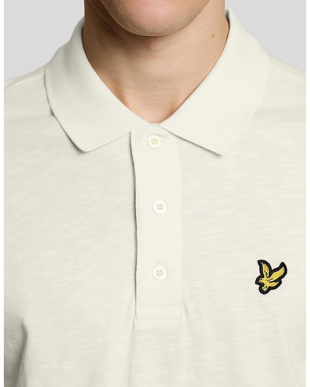 Lyle & Scott White Fine Cotton Slub Polo Shirt for men