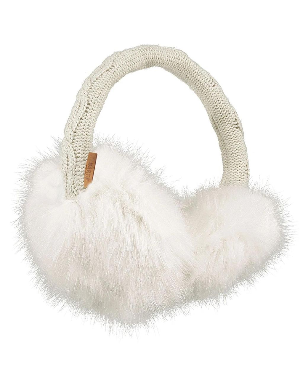 Barts White Faux Fur Cable Knit Earmuffs
