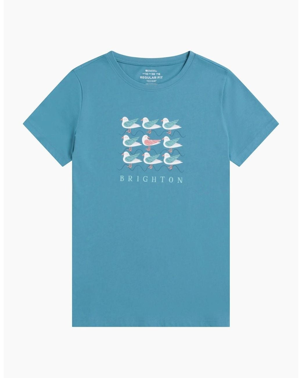 Mountain Warehouse Blue Brighton Cotton Lightweight Regular T-Shirt