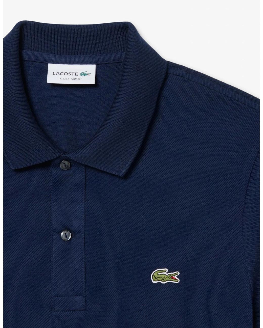 Lacoste Blue Original L.12.12 Slim Fit Petit Piqué Cotton Polo Shirt for men