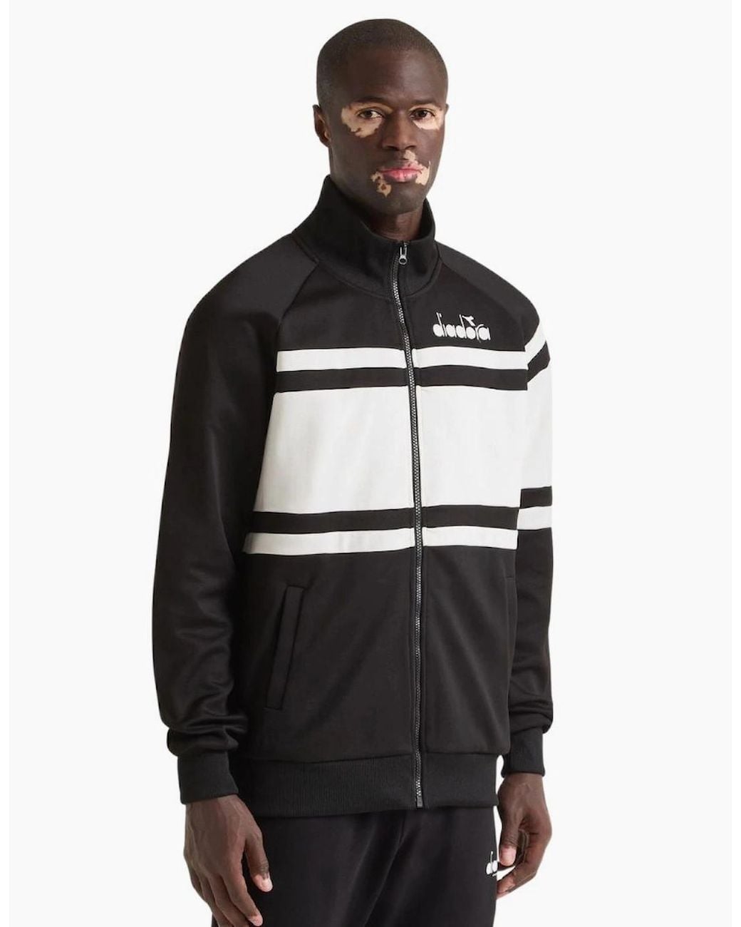 Diadora Black Optical/ 80S Track Jacket for men