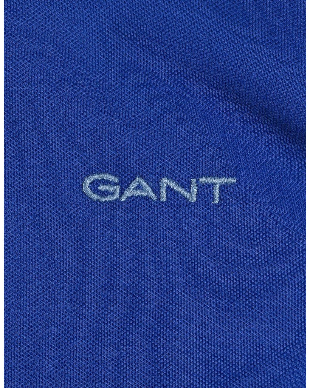 Gant Blue Contrast Polo Shirt Crisp for men