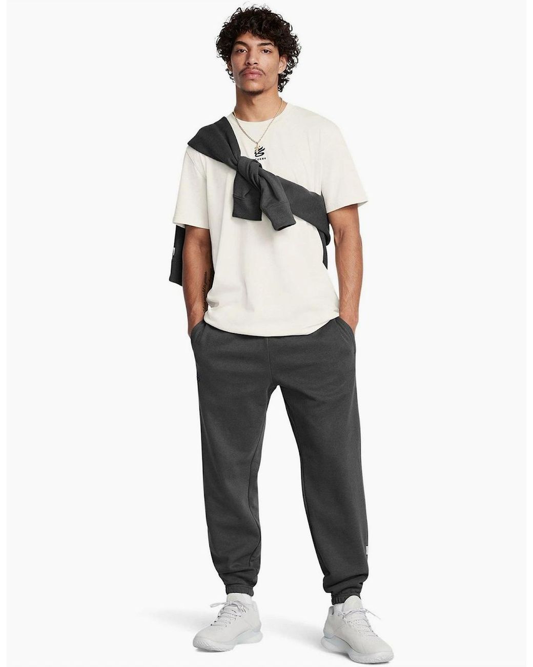 Under Armour Gray Curry Solid Patterned Running Joggers for men