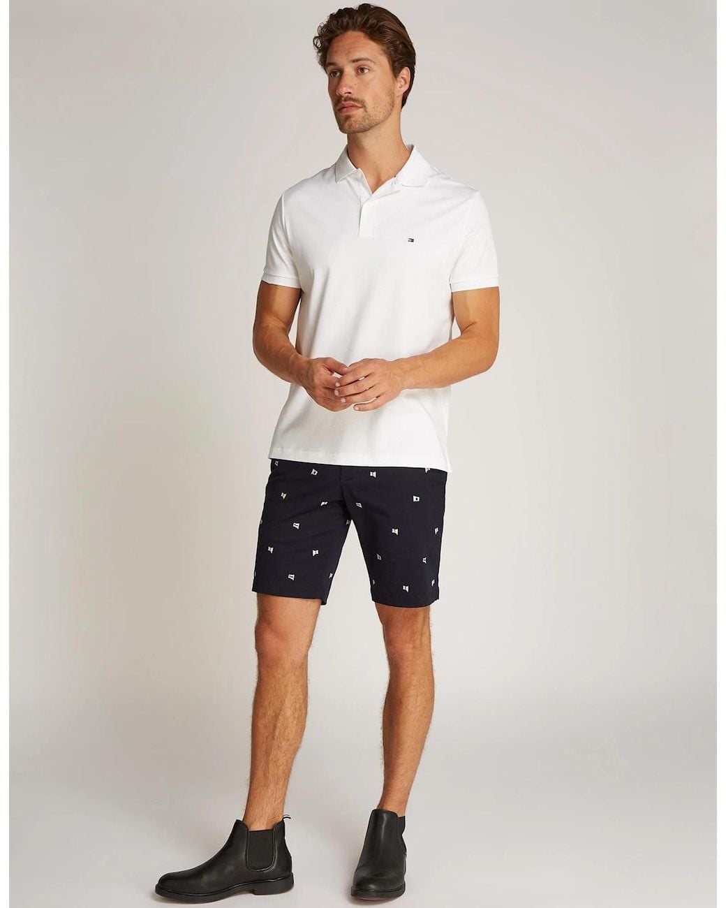 Tommy Hilfiger White Liquid Cotton Essential Polo for men