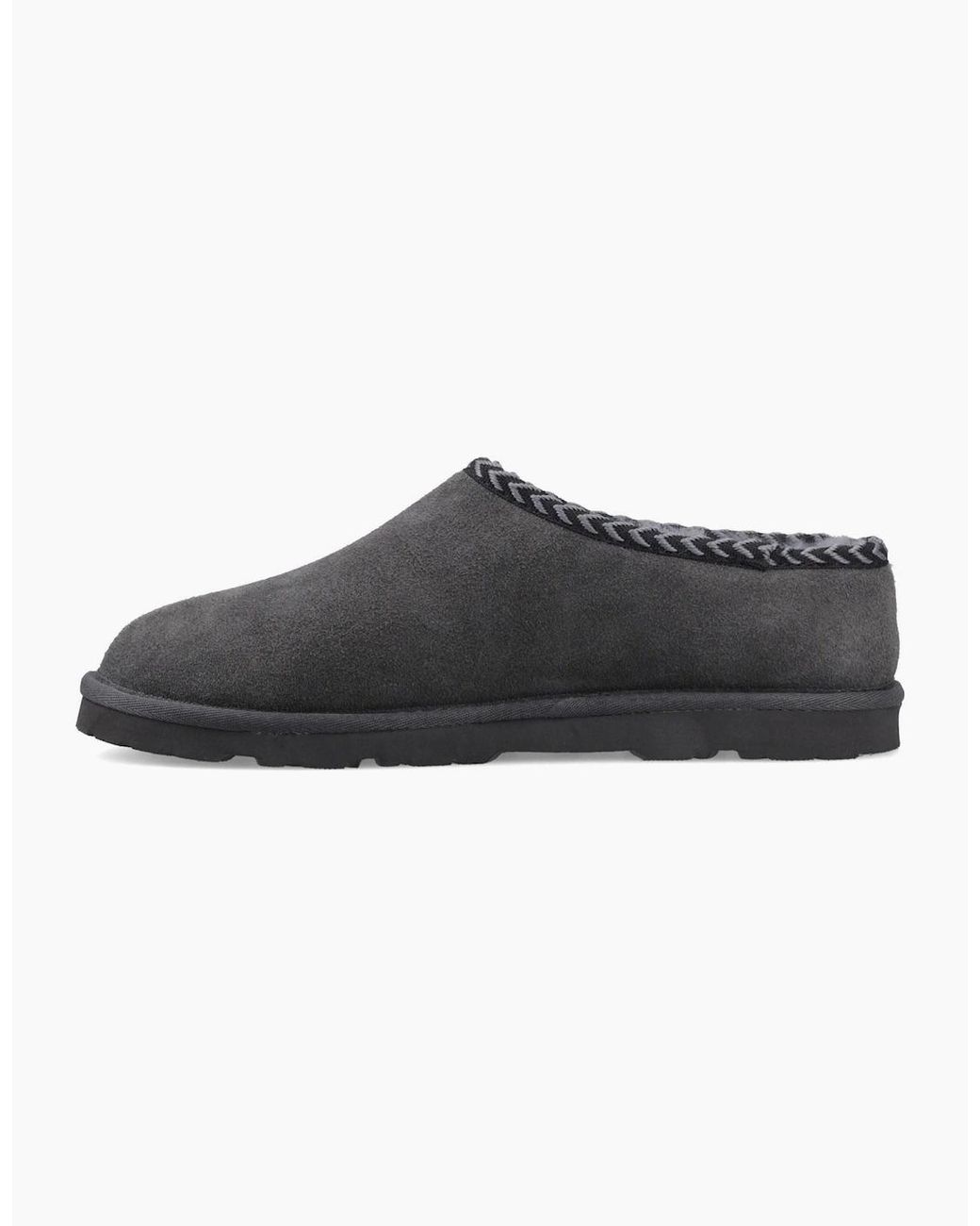 BEARPAW Gray Beau Suede Dark Slippers for men