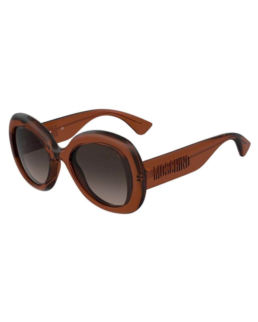 Moschino Brown Sf Lens Rounded Sunglasses