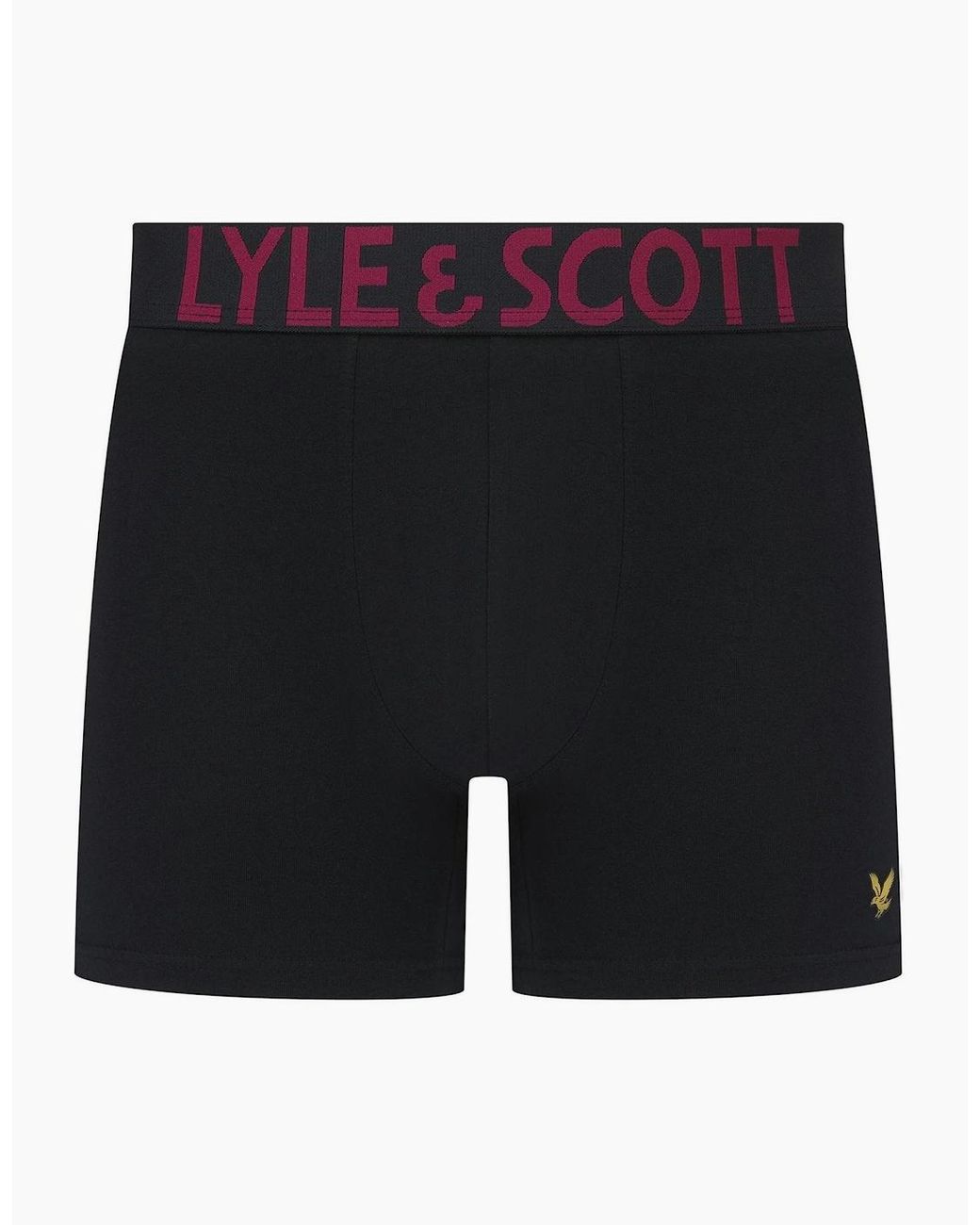 Lyle & Scott Black Daniel Golden Eagle Branding Boxer Brief for men