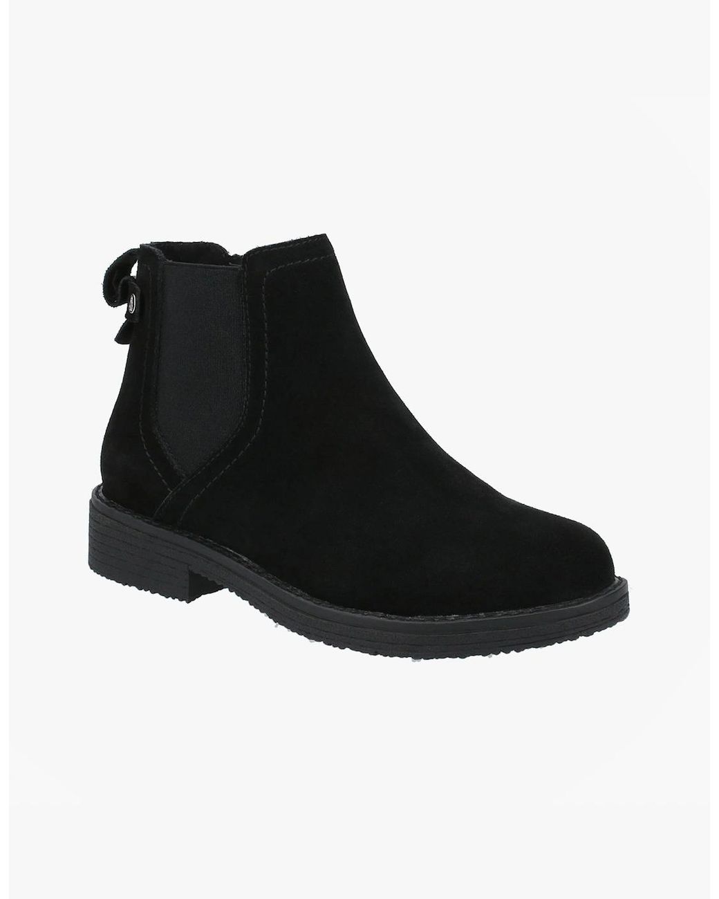 Hush Puppies Black Maddy Wide Leather Chelsea Boots