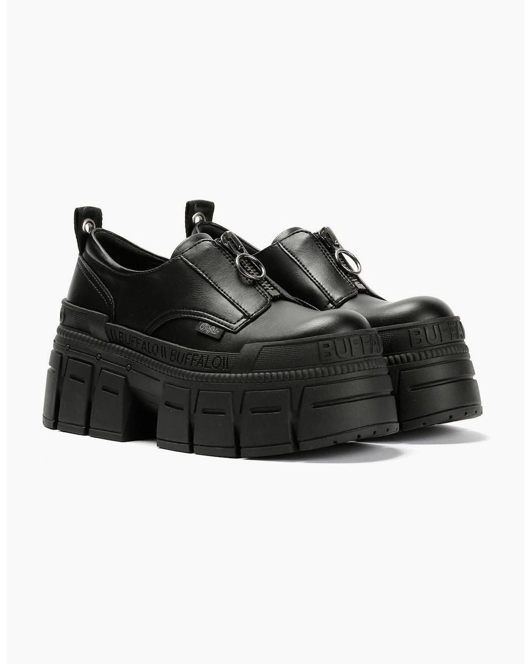Buffalo Black Gospher Front Zip Lo Vegan Shoes